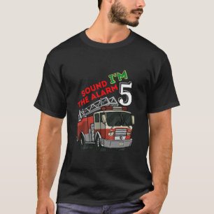 Kids Fire Truck Toddler 5Th Birthday Boy Firetruck T-Shirt