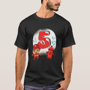 Kids Firefighter Firefighter Boy Five 5th Birthday T-Shirt