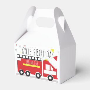 Kids Firetruck Fun Confetti Birthday Name Favour Box