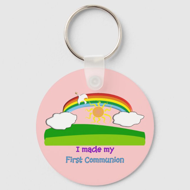 Kids First Communion T-Shirts and Gifts Key Ring (Front)