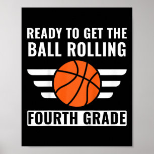 Kids First Day of 4th Grade Boys Fourth Grade Bas Poster