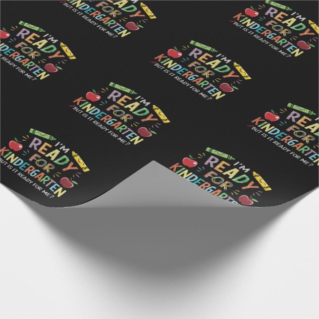 Kids First Day Of Kindergarten Fun Back To Schoo Wrapping Paper (Corner)