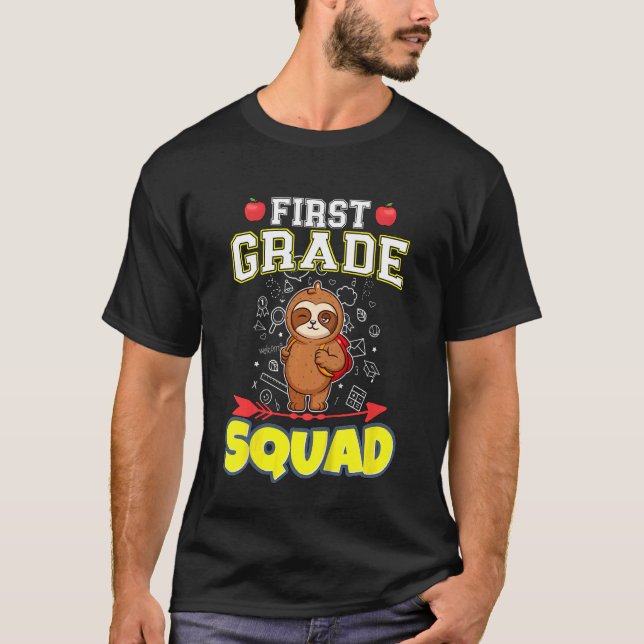 Kids First Grade Squad  Elementary Primary School  T-Shirt (Front)