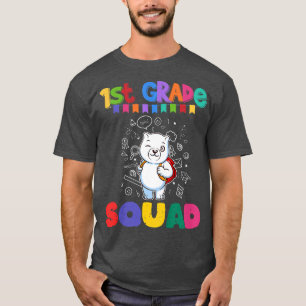 Kids First Grade Squad Funny Polar Bear Elementary T-Shirt