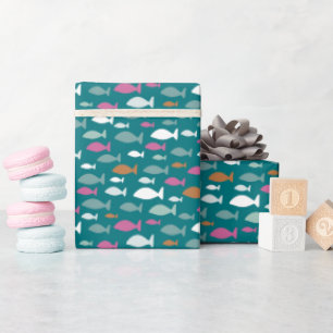 Kids fish pattern wrapping paper