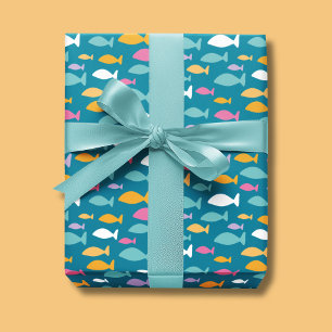 Kids fish pattern wrapping paper