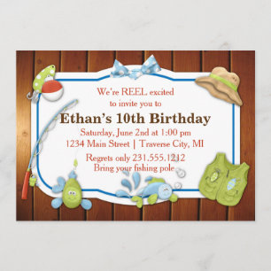 Kids Fishing Birthday Invitation