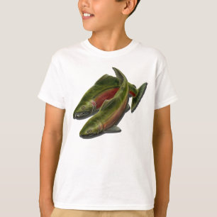 Kids Fishing T-shirt Cool Coho Salmon Fish Shirts