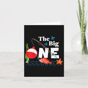 Kids Fishing The Big One Year 1st First Birthday L Card