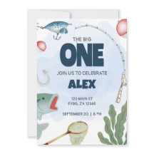 Kids Fishing Theme Birthday Invitation