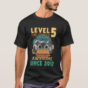 Kids Five 5yr Bday Son Boy Gamer 5th 5 Years Old T-Shirt