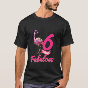 Kids Flamingo 6 And Fabulous 6th Birthday T-Shirt