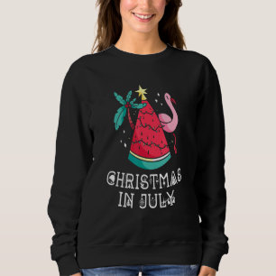 Kids Flamingo Xmas Santa Melon Tree Beach Christma Sweatshirt