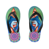 Kids Flip Flops Shark surf hippy boho