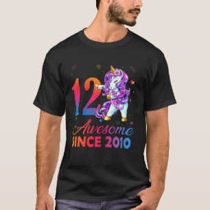 Kids Flossing Unicorn 12Th Birthday Girls Awesome T-Shirt