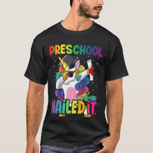 Kids Flossing Unicorn Preschool Graduation Cap Dip T-Shirt
