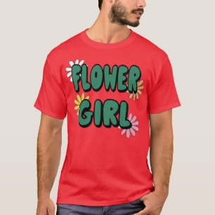 Kids Flower Girl Cute Pretty Floral Simple Little T-Shirt