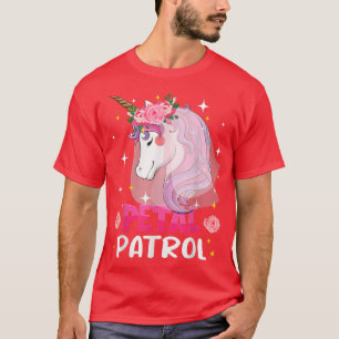 Kids Flower Girl Wedding Unicorn Petal Patrol Girl T-Shirt