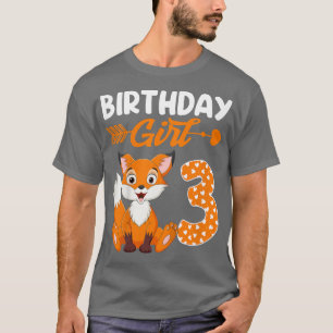 Kids Fo Animal Lovers 3rd Birthday Girl Fo Bday 3 T-Shirt