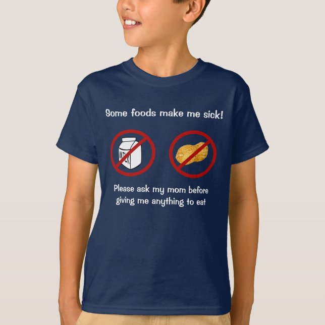 Kids Food Allergies No Milk No Peanuts dark T-Shirt (Front)