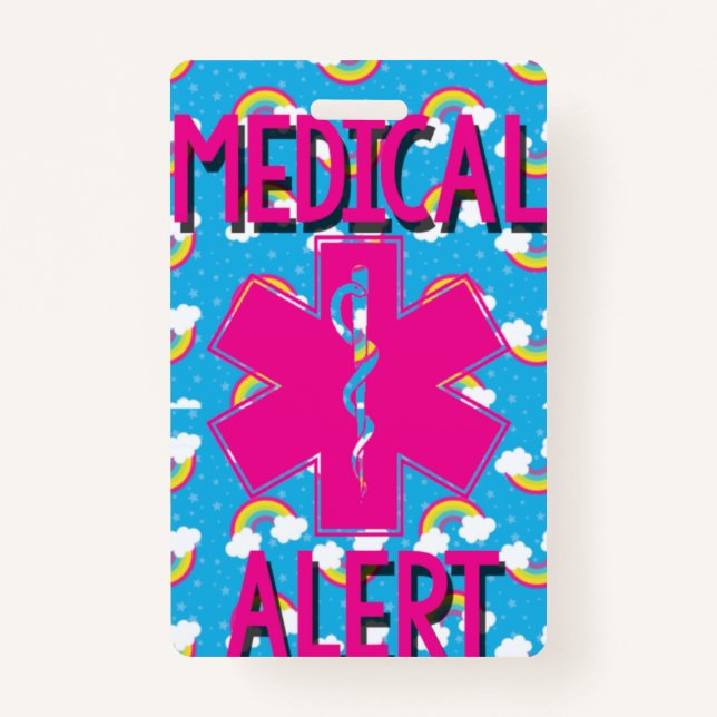 Kids Food Allergy Medical Allergy Alert ID Badge (Back)