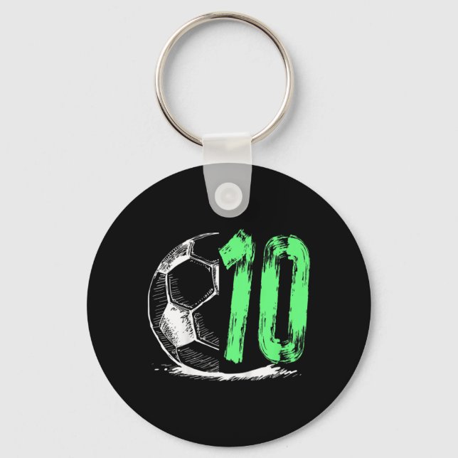 Kids Football 10 years old boy birthday party  Key Ring (Front)