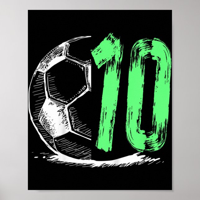 Kids Football 10 years old boy birthday party  Poster (Front)