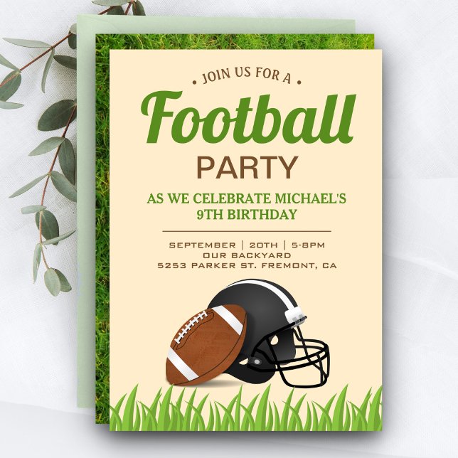 Kids Football Birthday Party Invitation (Creator Uploaded)