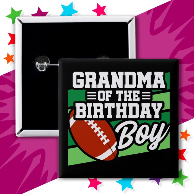 Kids Football Party Grandma of the Birthday Boy 15 Cm Square Badge (Creator Uploaded)
