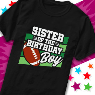 Kids Football Party Sister of the Birthday Boy T-Shirt