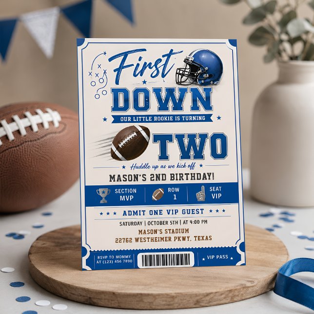 Kids Football Theme VIP Pass Editable Invitation (Creator Uploaded)