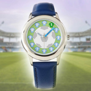 Kid's Football Watch with Light Blue Shirts