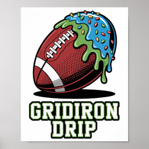 Kids Footll Graphic Gridiron Ice Cream Drip Boys Y Poster