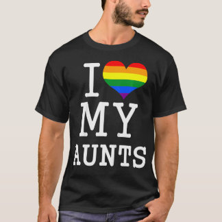 Kids For My Gay Aunties Lgbt Baby Clothes I Love M T-Shirt