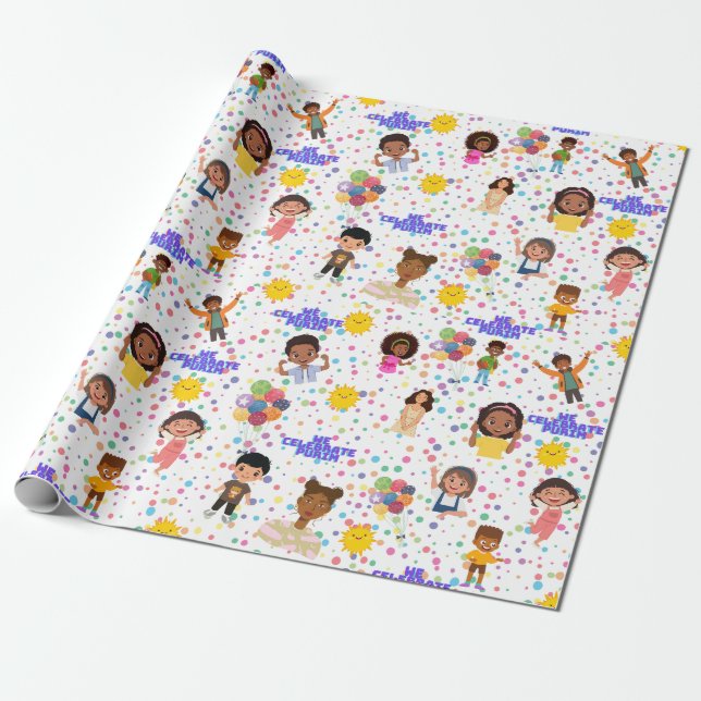 Kids for Purim Wrapping paper 30"+ (Unrolled)