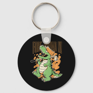 Kids Fore Squad T-rex Dinosaur Golf Player Graphic Key Ring