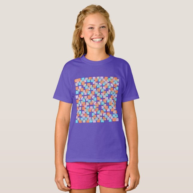 (Kids) Four Color Squares tshirt (Front Full)