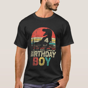 Kids Fourth Birthday 4 Year Old Rex 4th Birthday B T-Shirt