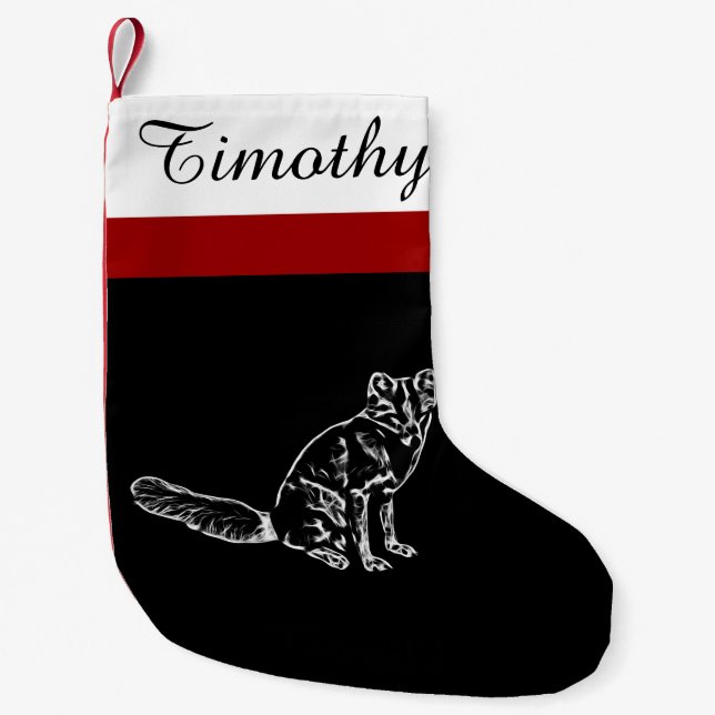 Kids Fox Christmas Stocking with Customisable Name (Front)