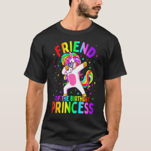 Kids Friend Of The Birthday Princess Girl Dabbing  T-Shirt