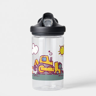 Kids Fun BullDozer Construction Vehicle Water Bottle