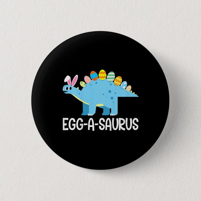 Kids Fun Eggasaurus Dinosaur Easter Egg Hunt Kids  6 Cm Round Badge (Front)