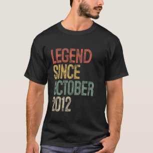 Kids Fun Legend Since October 2012 8Th Birthday Gi T-Shirt