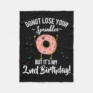 Kids Funny 2nd Birthday Party Doughnut Theme Secon Fleece Blanket