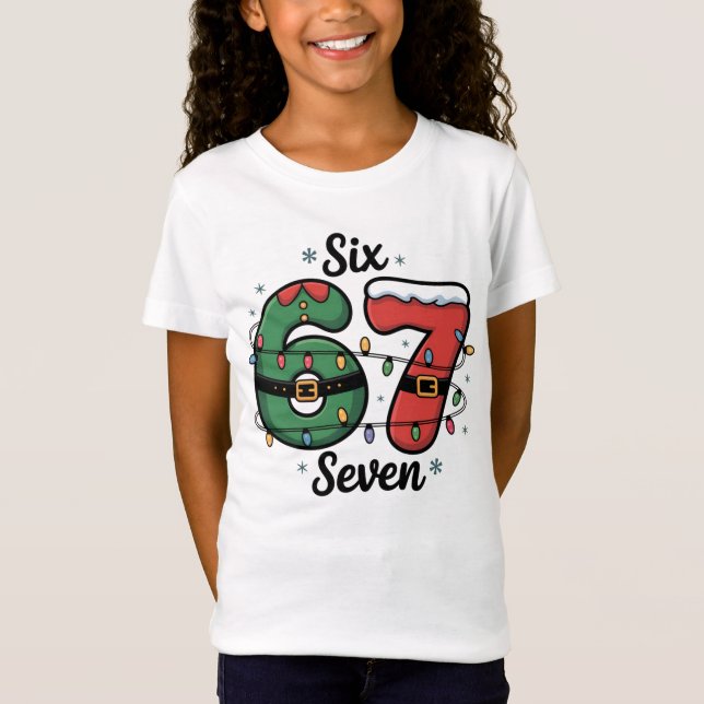 Kids' Funny 67 Christmas Lights Holiday T-Shirt (Front)