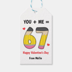 Kids Funny 67 Valentines Gift Tag