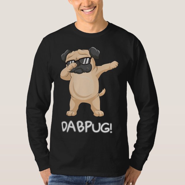 Kids Funny Dabbing pug Gift dog sunglasses Dabpug  T-Shirt (Front)