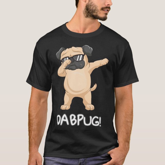 Kids Funny Dabbing pug Gift dog sunglasses Dabpug  T-Shirt (Front)