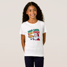 Kids Funny Dear Santa Send Pizza Christmas Shirt