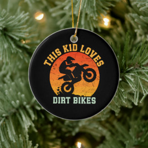 Kids Funny Dirt Bike Ceramic Tree Decoration